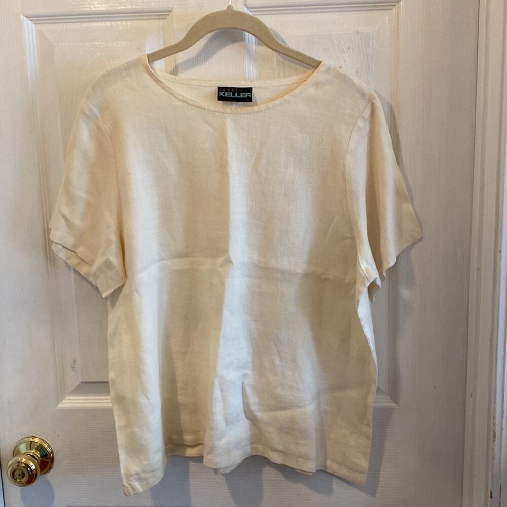 Nannette Keller women’s size L vintage linen short sleeve top